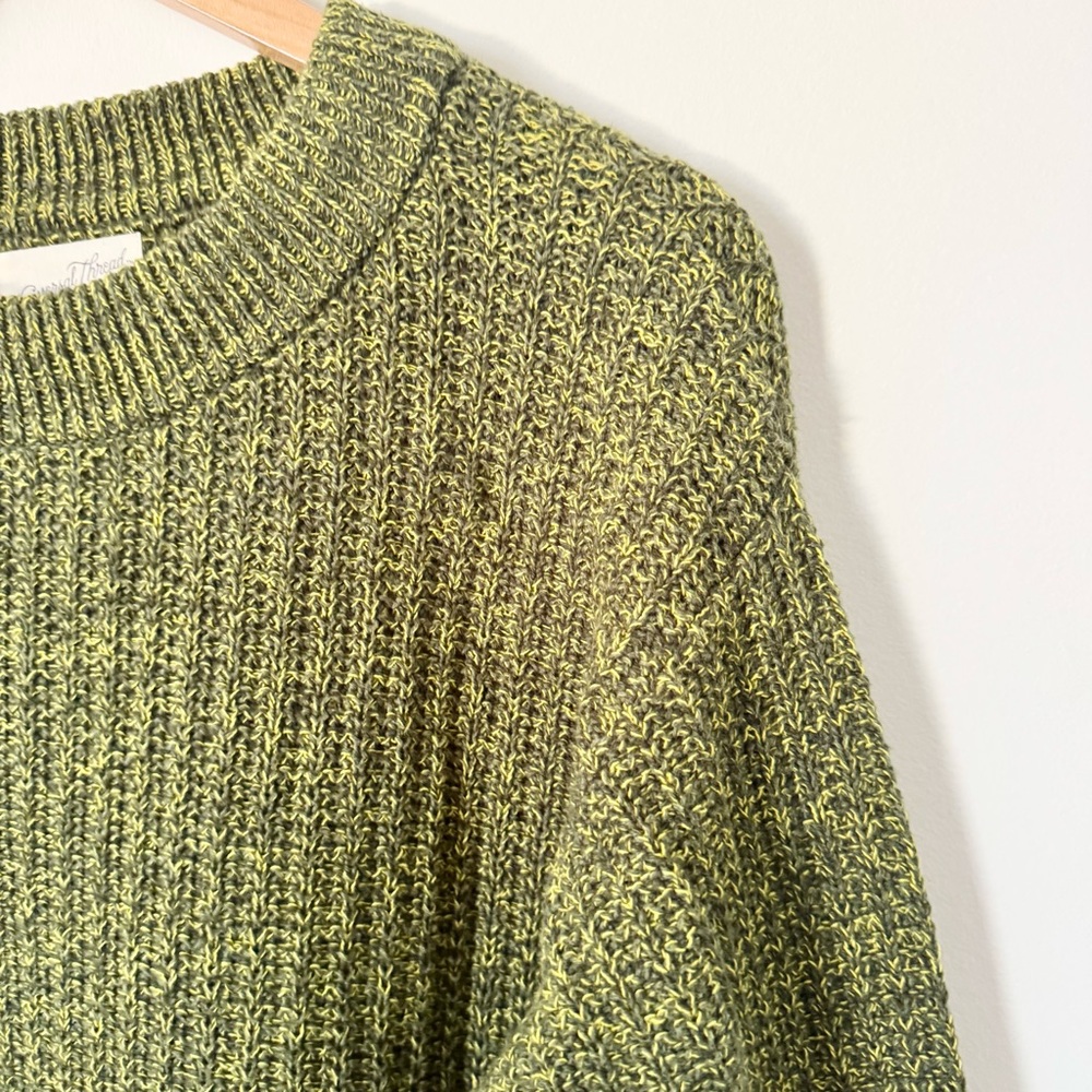 Universal Thread Textured Knit Sweater Green Yellow Size M - Picture 2 of 7